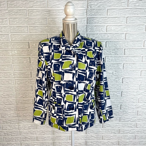 Vintage N Touch Geometric Shape Patterned Blazer Jacket Size 8 - Picture 1 of 8